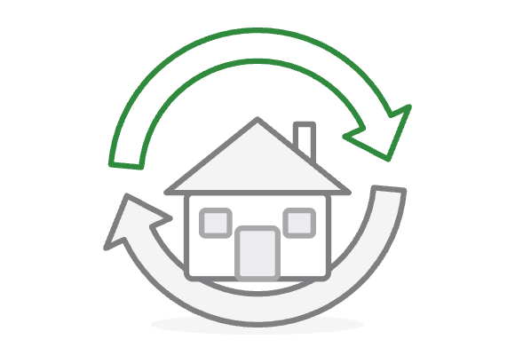 Home surrounded by refinance arrows